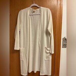 Elegant Cream Open-Front Sweater